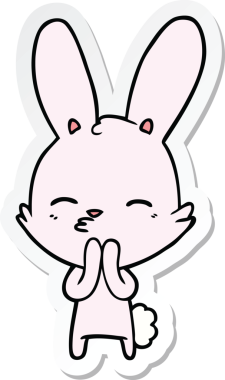 Bir insan tarafından çizilmiş meraklı bir tavşan karikatürü.