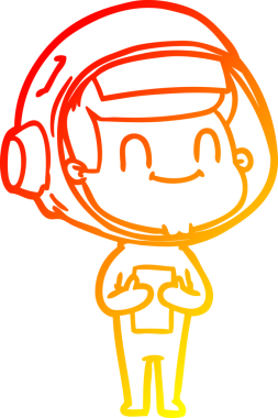 Bir insan tarafından çizilmiş mutlu bir astronot çizgi roman çizimi.