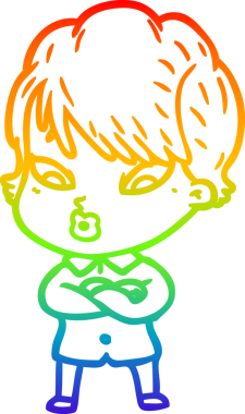 gökkuşağı gradyan çizimi bir insan tarafından çizilmiş bir karikatür kadın