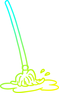 Bir insan tarafından çizilmiş ıslak çizgi film paspasının soğuk gradyan çizimi