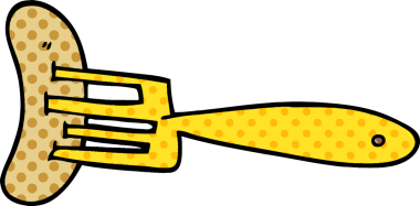 Bir insan tarafından çizilmiş çatalla çizilmiş bir karikatür.