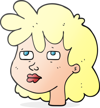 Bir insan tarafından çizilmiş serbest çizim kadın yüzü.