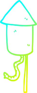 Bir insan tarafından çizilmiş bir roketin soğuk gradyan çizgisi