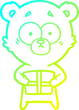 Bir insan tarafından çizilmiş bir kutup ayısı karikatürü.