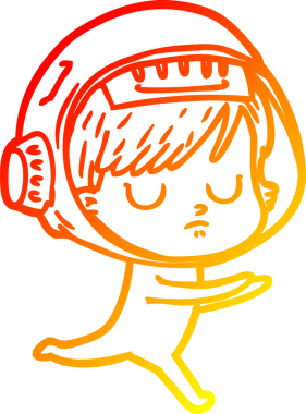 Bir insan tarafından çizilmiş bir astronot kadın çizgi çizimi.