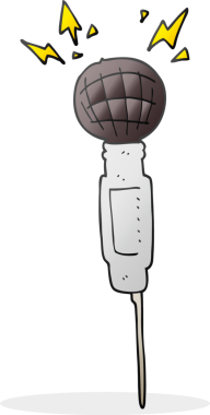 Bir insan tarafından çizilmiş serbest çizim bir mikrofon.