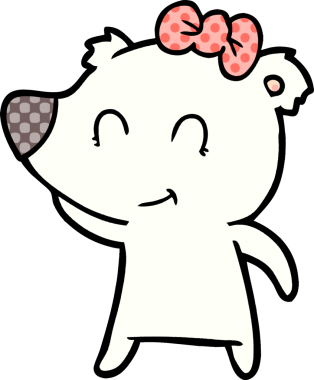 Bir insan tarafından çizilmiş mutlu kutup ayısı karikatürü