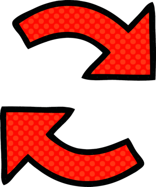 bir insan tarafından çizilmiş bir yön okunun çizgi roman tarzı