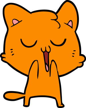 Bir insan tarafından çizilmiş çizgi film kedisi.