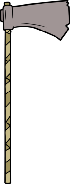 bir insan tarafından çizilmiş ortaçağ savaş baltası.