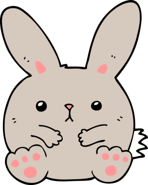 Bir insan tarafından çizilmiş çizgi film tavşanı