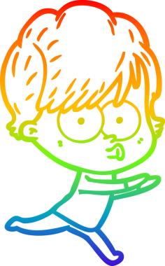 gökkuşağı gradyan çizimi bir insan tarafından çizilmiş bir karikatür kadın