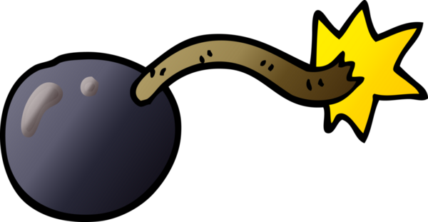 Bir insan tarafından çizilmiş bir karikatür bombası.