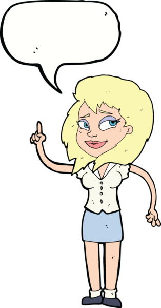 Bir insan tarafından çizilmiş konuşma baloncuğu fikri olan güzel bir kadın.