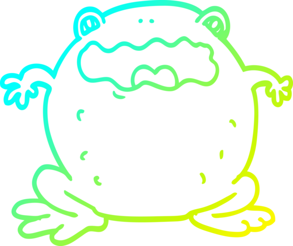 Bir insan tarafından çizilmiş soğuk çizgi karakurbağası çizimi.