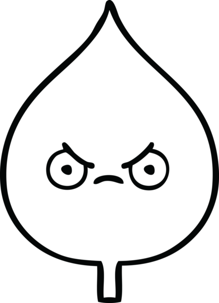 Bir insan tarafından çizilmiş dışavurumsal yaprağın çizgi çizimi