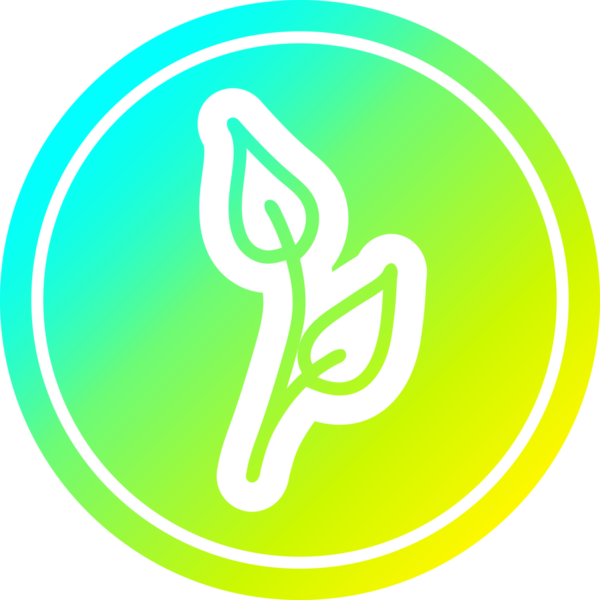 Bir insan tarafından çizilmiş doğal yaprak dairesel simgesi.