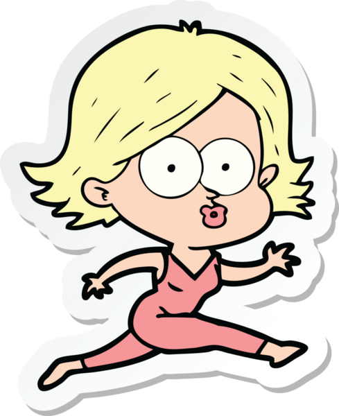 Bir insan tarafından çizilmiş somurtkan bir çizgi film kızının çıkartması.