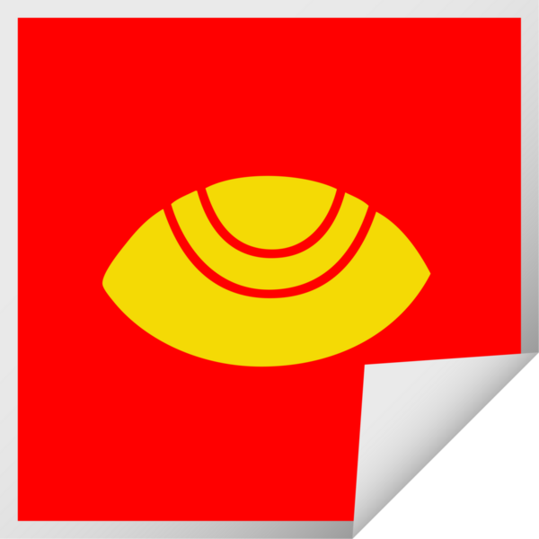 Bir insan tarafından çizilmiş kare soyulmuş göz karikatürü.