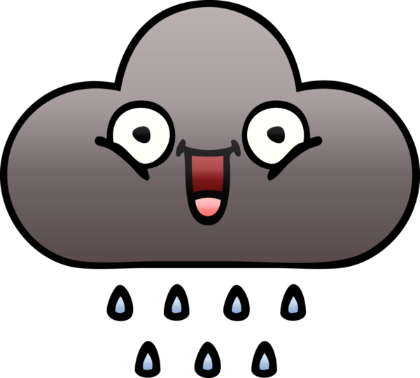 Bir insan tarafından çizilmiş fırtına yağmuru bulutunun gölgeli karikatürü