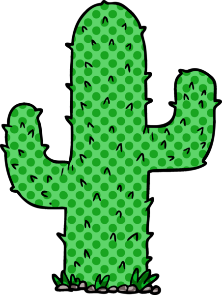 bir insan tarafından çizilmiş karikatür kaktüsü