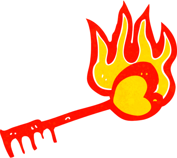 Bir insan tarafından çizilmiş kalp şeklinde bir anahtar.