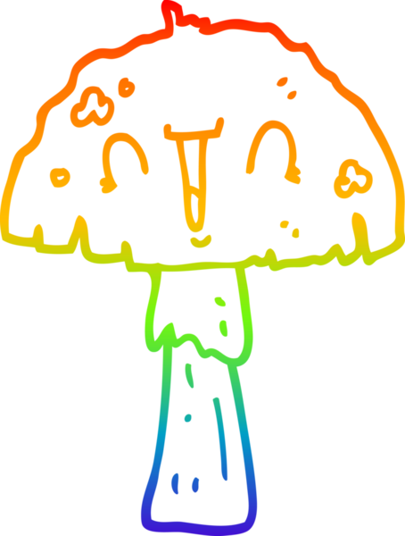 gökkuşağı gradyan çizgi çizimi bir insan tarafından çizilmiş mantar karikatürü