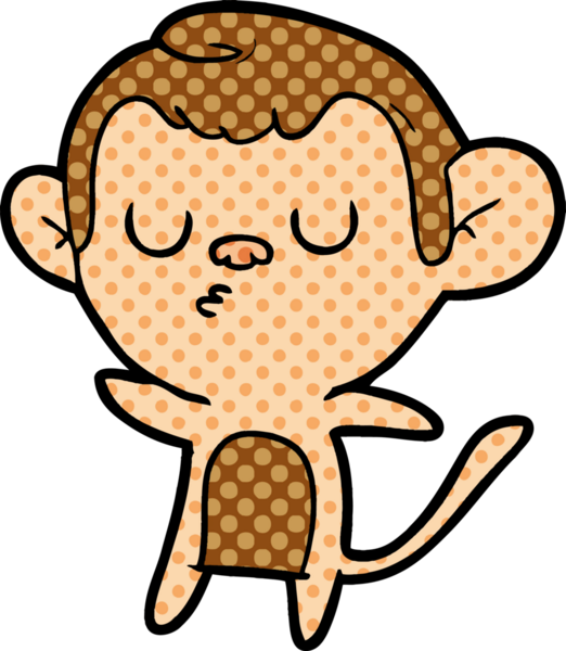 Bir insan tarafından çizilmiş çizgi maymun.