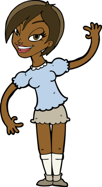 Çizgi filmdeki kız bir insan tarafından çizilmiş.