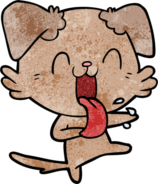 Bir insan tarafından çizilmiş nefes nefese bir köpek.