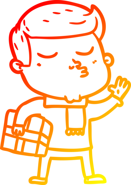 Bir insan tarafından çizilen çizgi film modelinin sıcak çizgi çizimi.