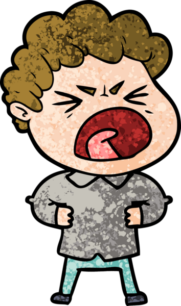 Bir insan tarafından çizilmiş öfkeli bir adam.