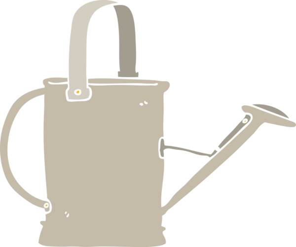 Düz renk çizgi film sulama bir insan tarafından çizilebilir