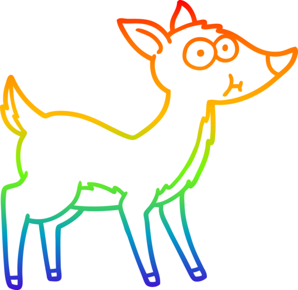 gökkuşağı gradyanı çizimi bir insan tarafından çizilmiş bir karikatür geyiği