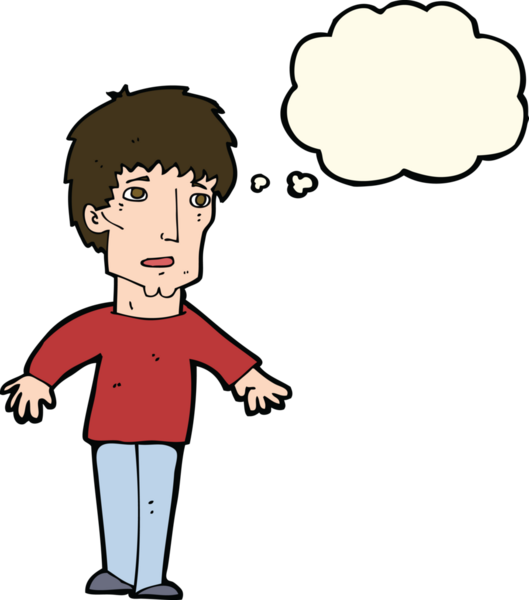 Bir insan tarafından çizilen düşünce baloncuğuyla adamı şaşırtan çizgi film.