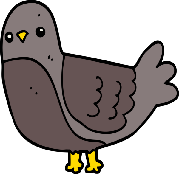 Bir insan tarafından çizilmiş çizgi film kuşu.