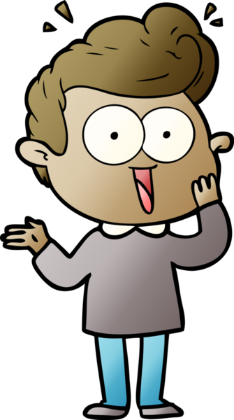 Bir insan tarafından çizilmiş çizgi film bakışlı adam.