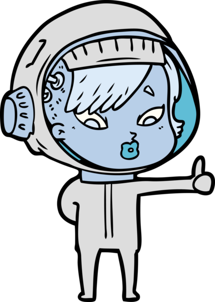 Bir insan tarafından çizilmiş astronot kadın.