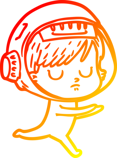 Bir insan tarafından çizilmiş bir astronot kadın çizgi çizimi.