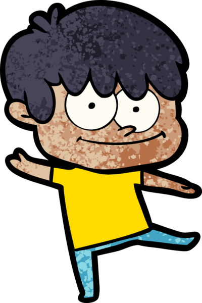 Bir insan tarafından çizilmiş mutlu çizgi film adamı.