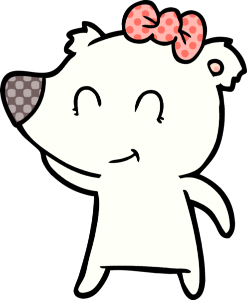 Bir insan tarafından çizilmiş mutlu kutup ayısı karikatürü