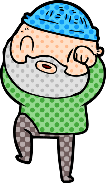 Bir insan tarafından çizilmiş sakallı bir adam.