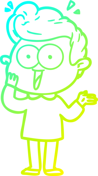 Bir insan tarafından çizilmiş soğuk çizgi çizgi film karakteri.