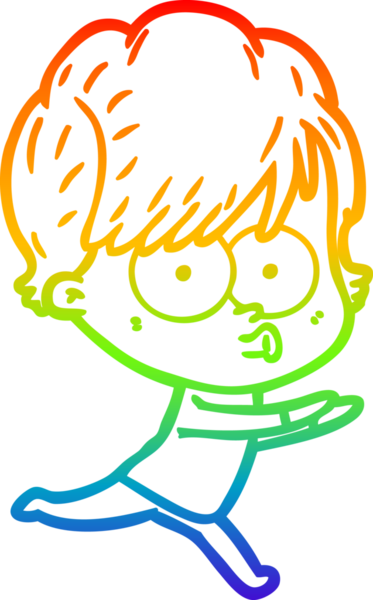 gökkuşağı gradyan çizimi bir insan tarafından çizilmiş bir karikatür kadın