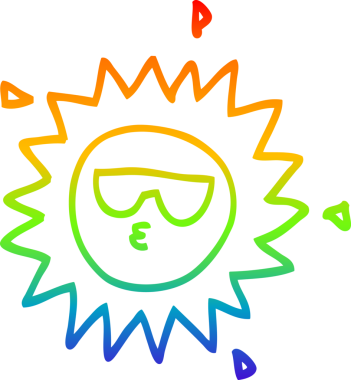 gökkuşağı gradyan çizgi çizimi bir insan tarafından çizilmiş bir çizgi güneş