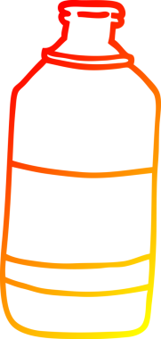 Bir insan tarafından çizilmiş karikatür su şişesinin sıcak gradyanı.