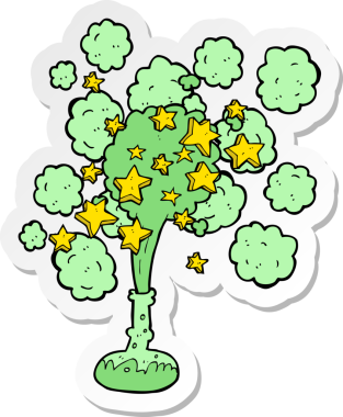 Bir insan tarafından çizilmiş sihirli bir iksirin yapıştırması.