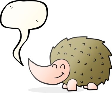 Bir insan tarafından çizilmiş serbest konuşma balonu kirpi.