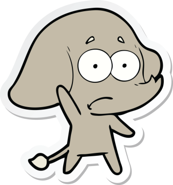 Bir insan tarafından çizilmiş belirsiz bir filin çıkartması.