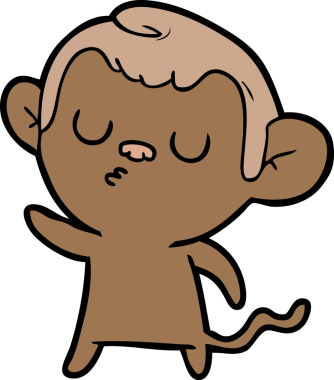 Bir insan tarafından çizilmiş çizgi maymun.